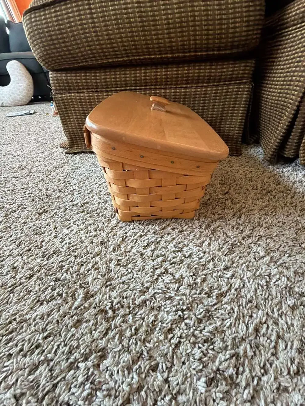 Longaberger 1999 Address Mail Basket Handwoven Dresden Ohio USA with Wood Lid